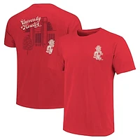 Men's Red Houston Cougars Mascot Scenery Premium T-Shirt