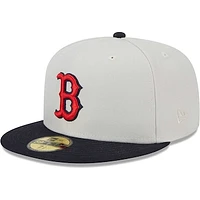 Men's New Era Cream Boston Red Sox 9x World Series Champions World Class 59FIFTY Fitted Hat