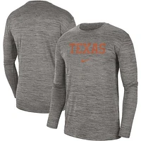 Men's Nike Heather Gray Texas Longhorns Team Velocity Performance Long Sleeve T-Shirt