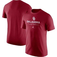 Men's Jordan Brand  Crimson Oklahoma Sooners 2023 Sideline Performance T-Shirt