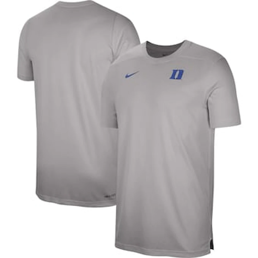 Men's Nike  Heather Gray Duke Blue Devils Sideline Coaches Performance Top