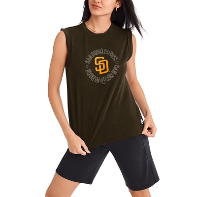 Women's DKNY Sport Brown San Diego Padres Madison Tri-Blend Tank Top