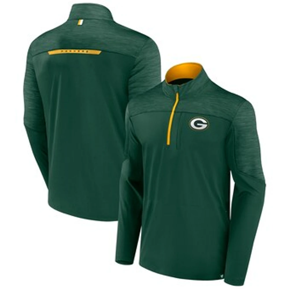 Men's Fanatics Green Green Bay Packers Defender Half-Zip Top