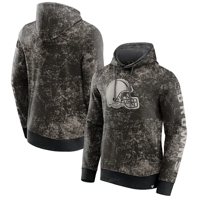 Men's Fanatics  Black/Gray Cleveland Browns Blackout Tonal Pullover Hoodie