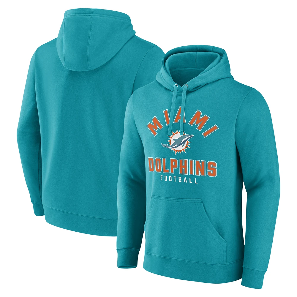 Men's Fanatics  Aqua Miami Dolphins Between the Pylons Pullover Hoodie