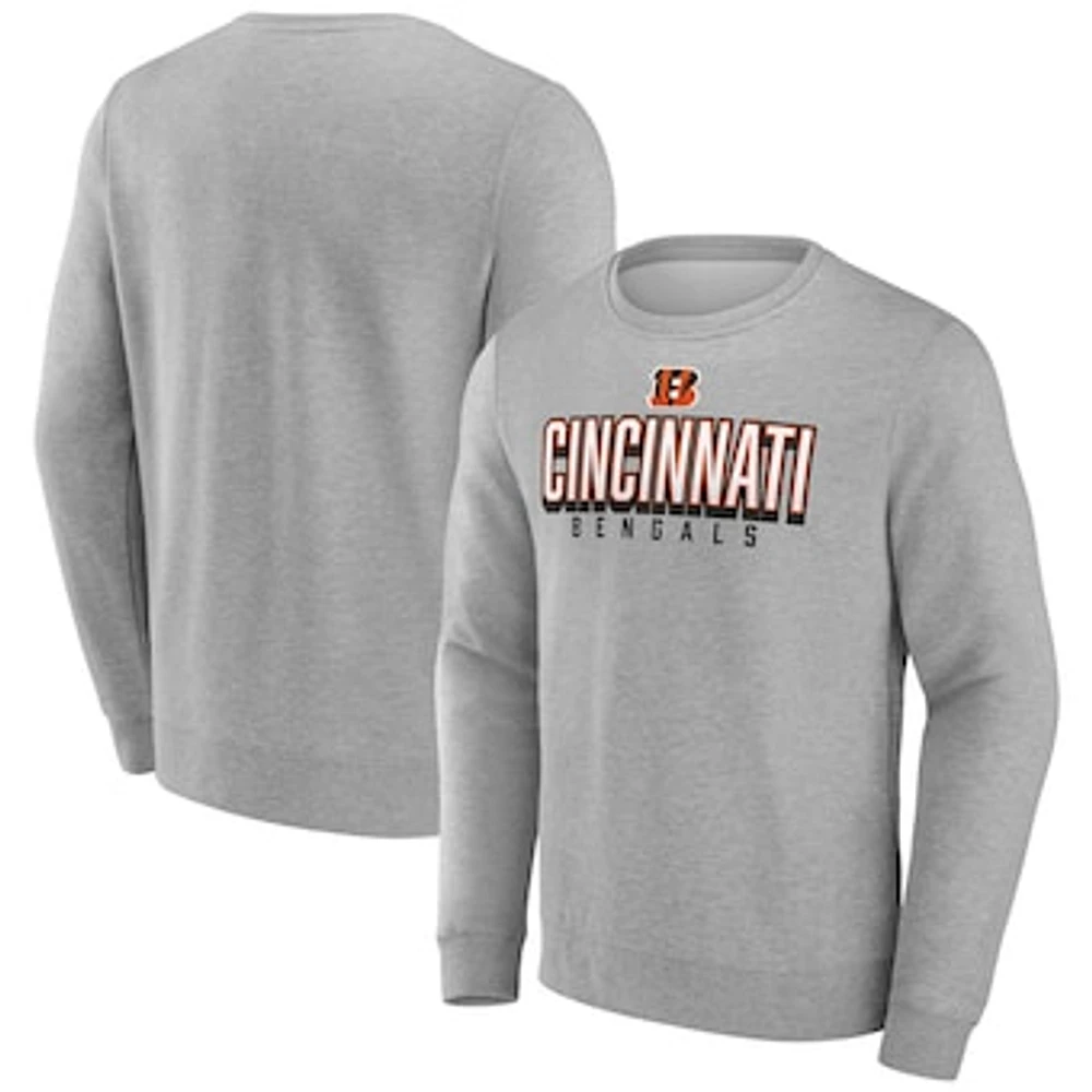 Men's Fanatics Heather Gray Cincinnati Bengals Bold Move Pullover Sweatshirt