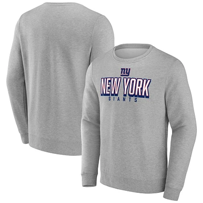 Men's Fanatics Heather Gray New York Giants Bold Move Pullover Sweatshirt