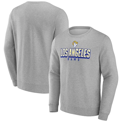 Men's Fanatics Heather Gray Los Angeles Rams Bold Move Pullover Sweatshirt