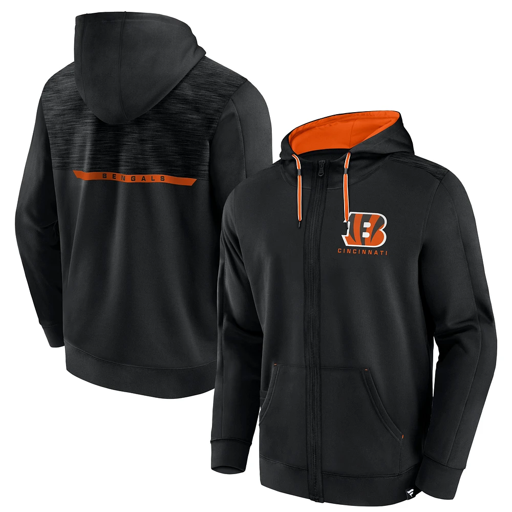 Men's Fanatics  Black Cincinnati Bengals Defender Evo Full-Zip Hoodie