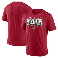 Men's Fanatics Heather Red Tampa Bay Buccaneers Divided Warp Tri-Blend T-Shirt