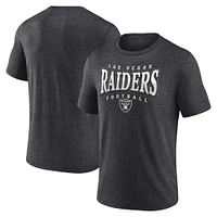 Men's Fanatics Heather Charcoal Las Vegas Raiders Divided Warp Tri-Blend T-Shirt