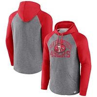 Men's Fanatics Heather Gray San Francisco 49ers Favorite Arch Raglan Pullover Hoodie