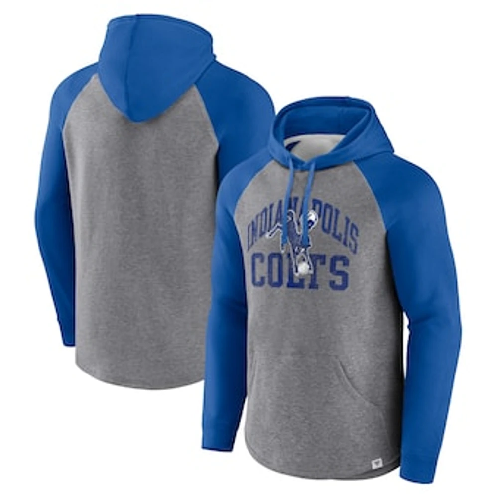 Men's Fanatics Heather Gray Indianapolis Colts Favorite Arch Raglan Pullover Hoodie