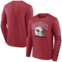 Men's Fanatics  Cardinal Arizona Cardinals Helmet Platform Long Sleeve T-Shirt