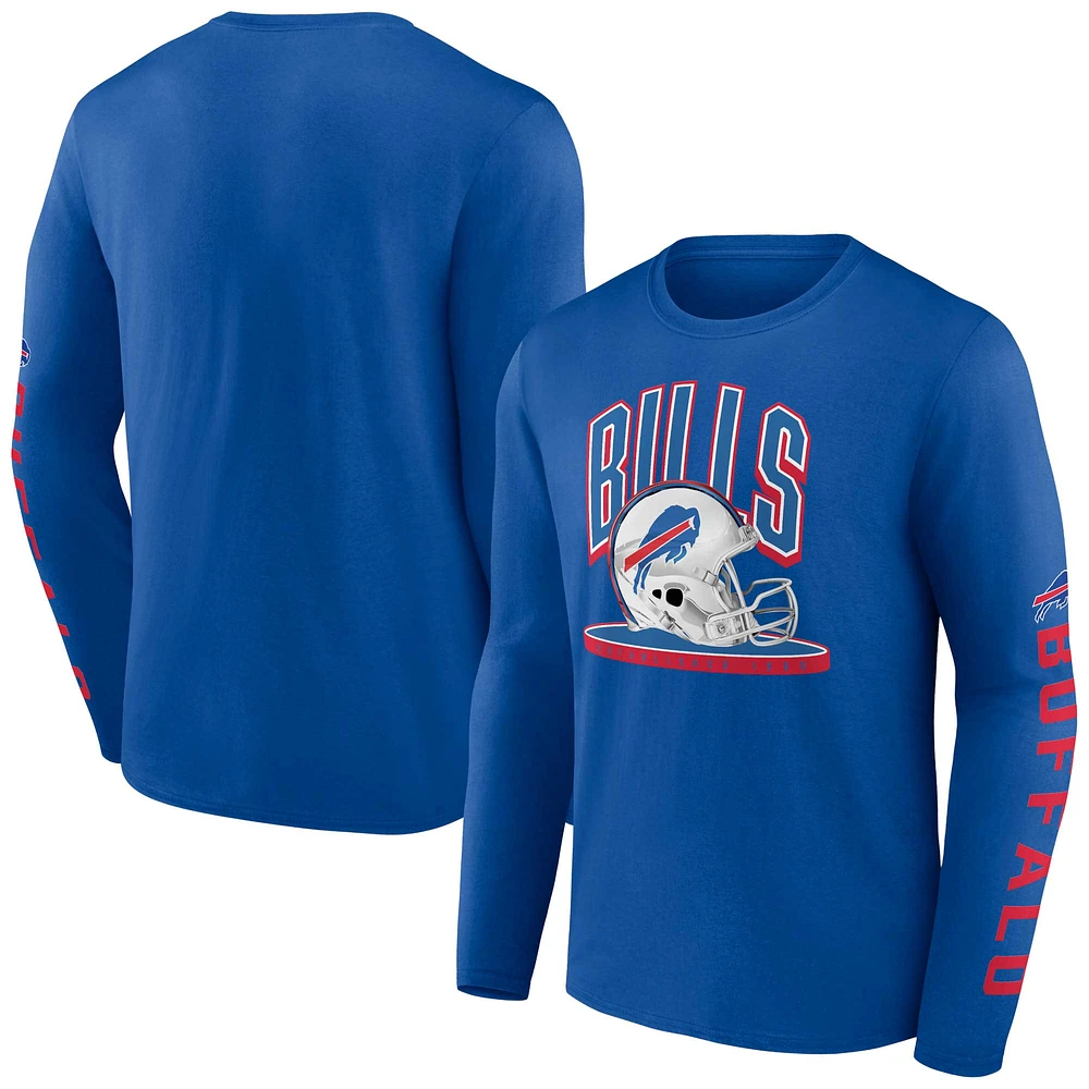 Men's Fanatics  Royal Buffalo Bills Helmet Platform Long Sleeve T-Shirt