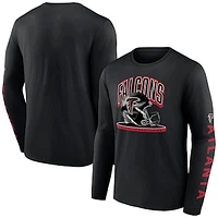 Men's Fanatics  Black Atlanta Falcons Helmet Platform Long Sleeve T-Shirt