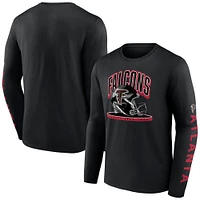 Men's Fanatics  Black Atlanta Falcons Helmet Platform Long Sleeve T-Shirt