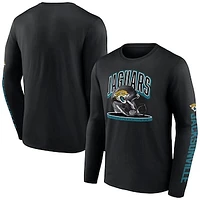 Men's Fanatics  Black Jacksonville Jaguars Helmet Platform Long Sleeve T-Shirt