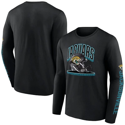 Men's Fanatics  Black Jacksonville Jaguars Helmet Platform Long Sleeve T-Shirt