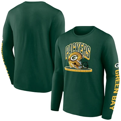 Men's Fanatics  Green Bay Packers Helmet Platform Long Sleeve T-Shirt