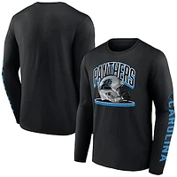 Men's Fanatics  Black Carolina Panthers Helmet Platform Long Sleeve T-Shirt