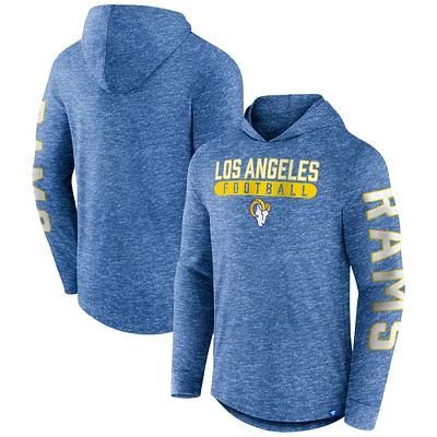 Men's Fanatics Heather Royal Los Angeles Rams Pill Stack Long Sleeve Hoodie T-Shirt