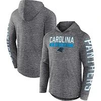 Men's Fanatics Heather Charcoal Carolina Panthers Pill Stack Long Sleeve Hoodie T-Shirt