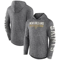 Men's Fanatics Heather Charcoal New Orleans Saints Pill Stack Long Sleeve Hoodie T-Shirt