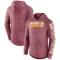 Men's Fanatics Heather Burgundy Washington Commanders Pill Stack Long Sleeve Hoodie T-Shirt