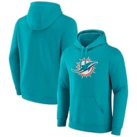 Men's Aqua Miami Dolphins Primary Logo Fleece Pullover Hoodie