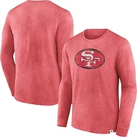 Men's Fanatics  Scarlet San Francisco 49ers Washed Primary Long Sleeve T-Shirt