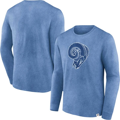 Men's Fanatics  Heather Royal Los Angeles Rams Washed Primary Long Sleeve T-Shirt