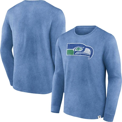 Men's Fanatics  Heather Royal Seattle Seahawks Washed Primary Long Sleeve T-Shirt