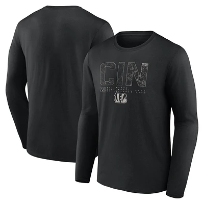 Men's Fanatics Black Cincinnati Bengals Shadow Tri-Code Long Sleeve T-Shirt