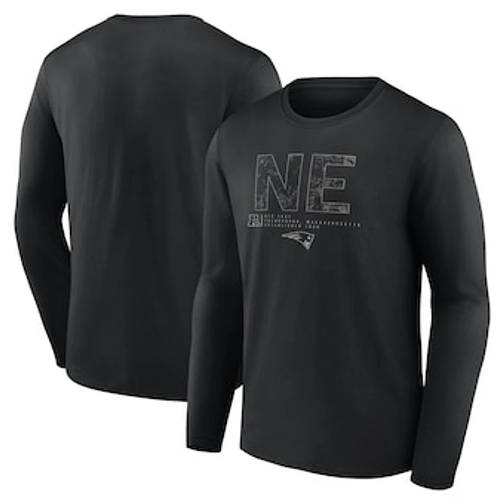 Men's Fanatics Black New England Patriots Shadow Tri-Code Long Sleeve T-Shirt