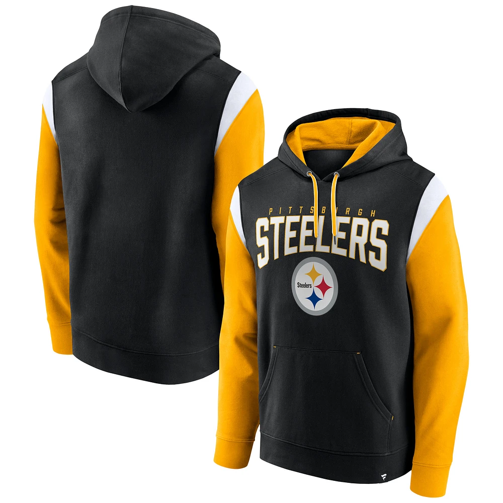 Men's Fanatics Black Pittsburgh Steelers Trench Battle Pullover Hoodie