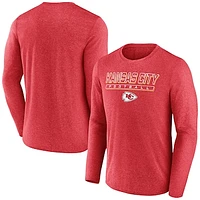 Men's Fanatics Heather Red Kansas City Chiefs Quick Repeat Long Sleeve T-Shirt