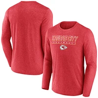 Men's Fanatics Heather Red Kansas City Chiefs Quick Repeat Long Sleeve T-Shirt