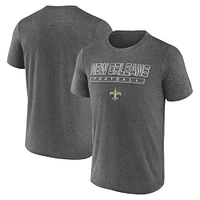 Men's Fanatics Heather Charcoal New Orleans Saints Quick Repeat Long Sleeve T-Shirt