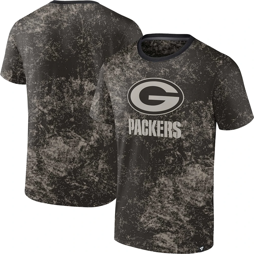 Men's Fanatics Black Green Bay Packers Shadow T-Shirt