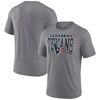 Men's Fanatics Heather Gray Houston Texans Warped Block Tri-Blend T-Shirt