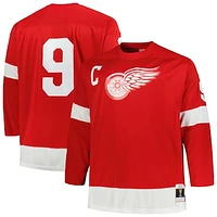 Men's Mitchell & Ness Gordie Howe Red Detroit Wings Big Tall 1960 Captain Patch Blue Line Player Jersey