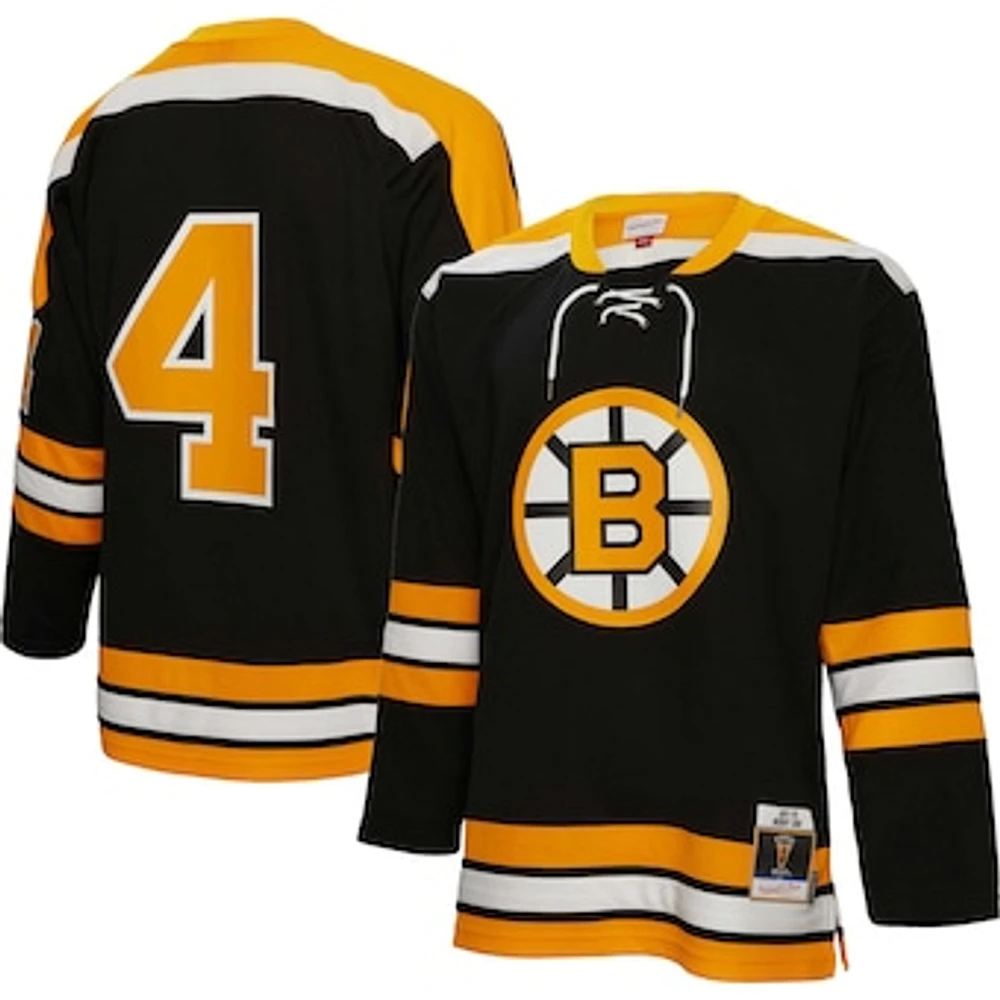 Men's Mitchell & Ness Bobby Orr Black Boston Bruins Big Tall 1971 Blue Line Player Jersey