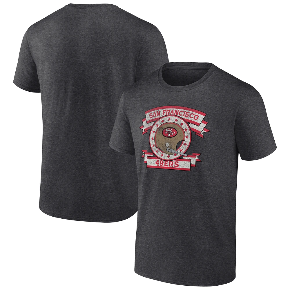 Men's Fanatics Heather Charcoal San Francisco 49ers Wingback Carry T-Shirt