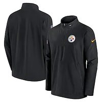 Men's Nike Black Pittsburgh Steelers Sideline Coach Half-Zip Jacket