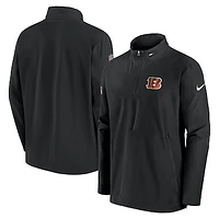 Men's Nike Black Cincinnati Bengals 2023 Sideline Coach Half-Zip Hoodie Jacket