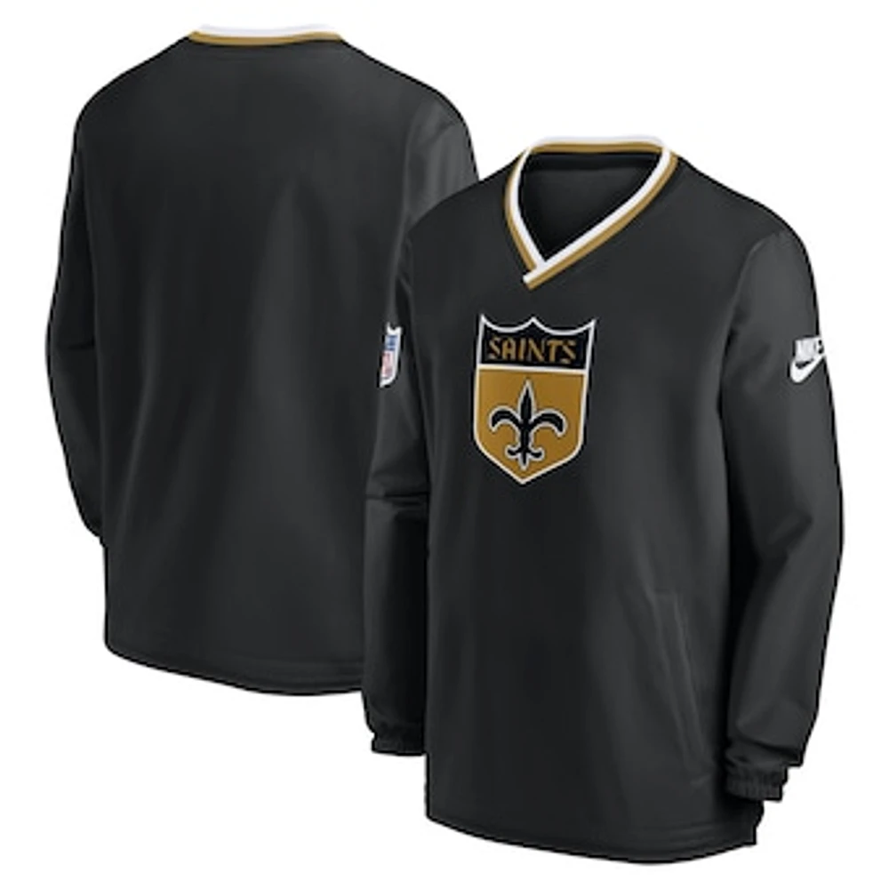 Men's Nike  Black New Orleans Saints 2023 Sideline V-Neck Pullover Windshirt