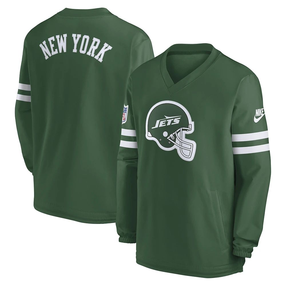 Men's Nike  Green New York Jets 2023 Sideline V-Neck Pullover Windshirt