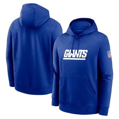 Men's Nike  Royal New York Giants 2023 Sideline Club Alternate Tri-Blend Pullover Hoodie