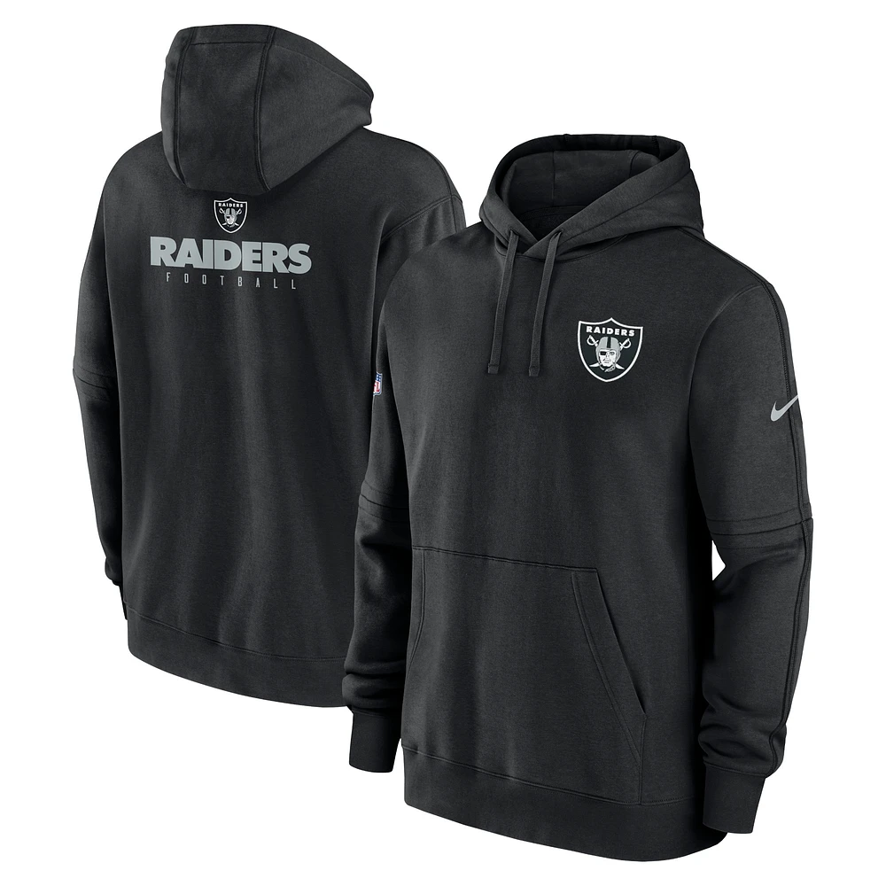 Men's Nike Black Las Vegas Raiders Sideline Club Fleece Pullover Hoodie